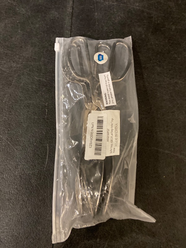 Photo 1 of 2-PACK Salad Tongs for Serving - Premium Stainless Steel Scissor-Style, Non-Toxic, Heat-Resistant Salad Servers, Dishwasher Safe, Ideal for Buffet and Party Use (Silver)