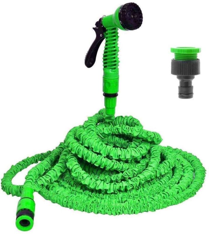 Photo 1 of FANPING Scalable Garden Hose Set, Health, Plastic Materials, Magical High Preure Telescopic Water Pipe, Gun Nozzle Spray, Multi-Function Water Spray Gun, Garden Waterwash Car Wash, Green, Size: 7.5 Meter (Size : 45 Meters