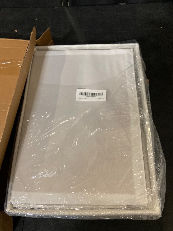 Photo 1 of Medium 15" 21 Quart Collapsible Stackable Storage Bins with Lids, 3 Packs White Foldable Fabric Closet Boxes Heavy-duty Linen Cube Baskets Container for Bedroom Office (15 x 11 x 8)