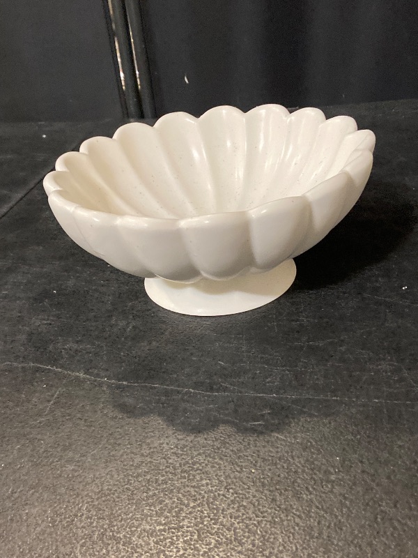 Photo 1 of Accessoryway 8" White Fluted Scalloped Decorative Bowls -Moderate Ceramic Fruit Bowl for Kitchen Counter, Elegant Wavy Edge Centerpiece Bowls for Home Decor, Perfect for Housewarming &Wedding Gift