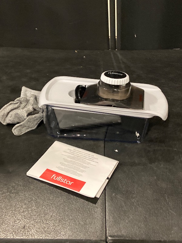 Photo 1 of Fullstar Mandoline Slicer for Kitchen, Fruit Cutter, Cheese Grater, Cucumber Slicer, Veggie Spiralizer, Food Cutter & Kitchen Gadgets with Safety Glove (6 in 1, White)