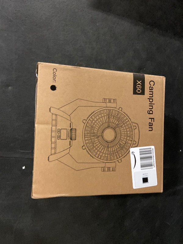 Photo 1 of Camping Fan - Rechargeable Portable Battery Powered Camping Fans for Tents with LED Light, Power Display, Timers & 360° Hanging Hook, Ultra Quiet USB Personal Tent Fan for Fishing Travel Home Office