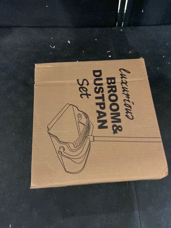 Photo 1 of kelamayi Upgrade Broom and Dustpan Set, Large Size and with Long Handle, Upright,Ideal for Indoor Outdoor Garage Kitchen Room Office Lobby Use (Green)