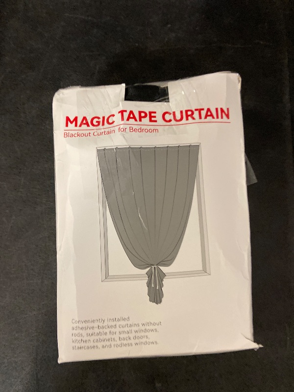 Photo 1 of AJAZZ self Adhesive Portable 100% Blackout Curtains Simple and Easy to installBedroom Window Thermal Lnsulated Kitchen Room Darkening Black Small Drapes 1-Pack