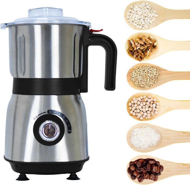 Photo 1 of Electric Spice and Nut Grinders - 3 Stainless Steel Blades, 1 Filter, 1 Brush - 500W Grinder for Kitchen Dry Use (Black)