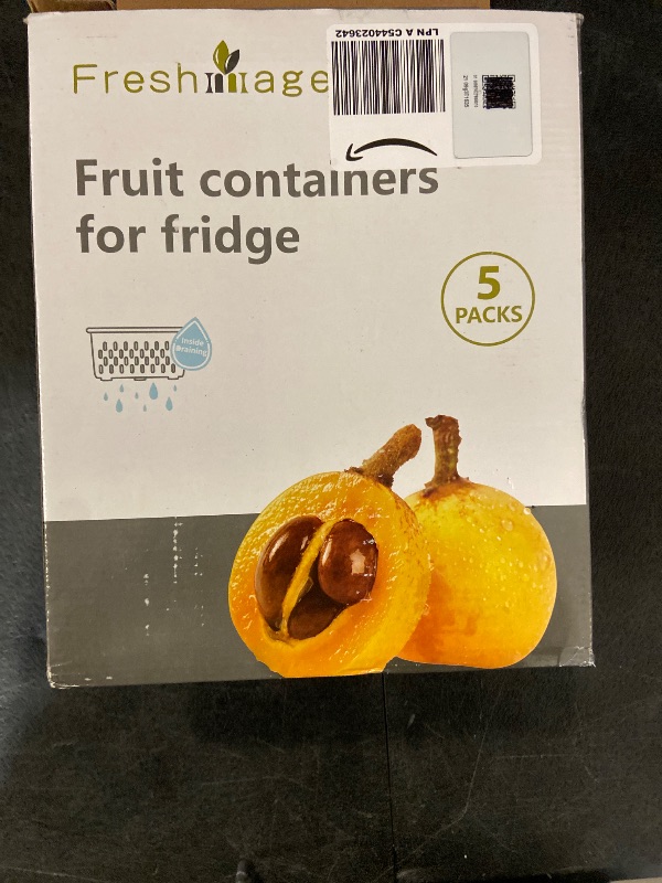 Photo 1 of 5 PCS Large Fruit Containers for Fridge - Leakproof Food Storage Containers with Removable Colander - Dishwasher & microwave safe Produce Containers Keep Fruits, Vegetables, Berry, Meat Fresh longer