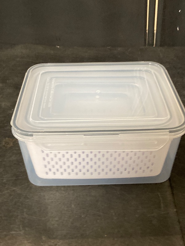 Photo 1 of 5 PCS Large Fruit Containers for Fridge - Leakproof Food Storage Containers with Removable Colander - Dishwasher & microwave safe Produce Containers Keep Fruits, Vegetables, Berry, Meat Fresh longer