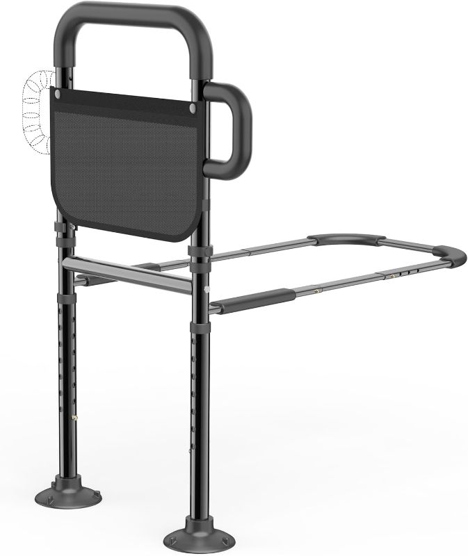 Photo 1 of Bed Rails for Elderly Adults Safety, ASTM Approved Adjustable Bed Assist Rail for Seniors, Non-Slip Ergonomic Handle, 400lb Weight Capacity, Storage Pocket & Fixing Strap, Fits Twin/Full/Queen/King