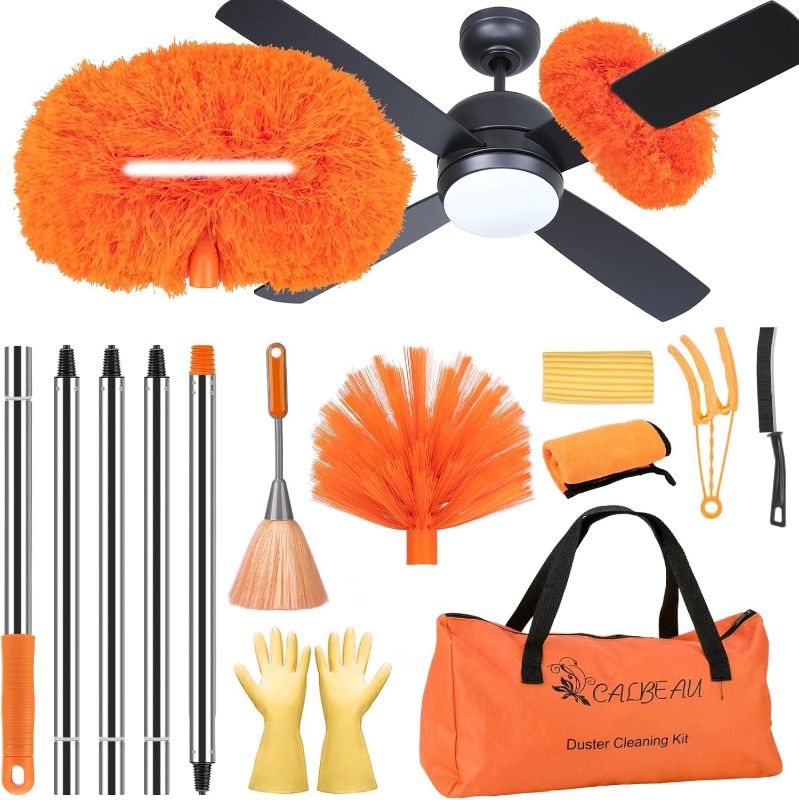 Photo 1 of Ceiling Fan Cleaner Duster with 60 inch Extension Pole, Dusters for Cleaning High Ceiling Fan Blades, Dusters Kit with Storage Bag, Cleaning Tools for Families
