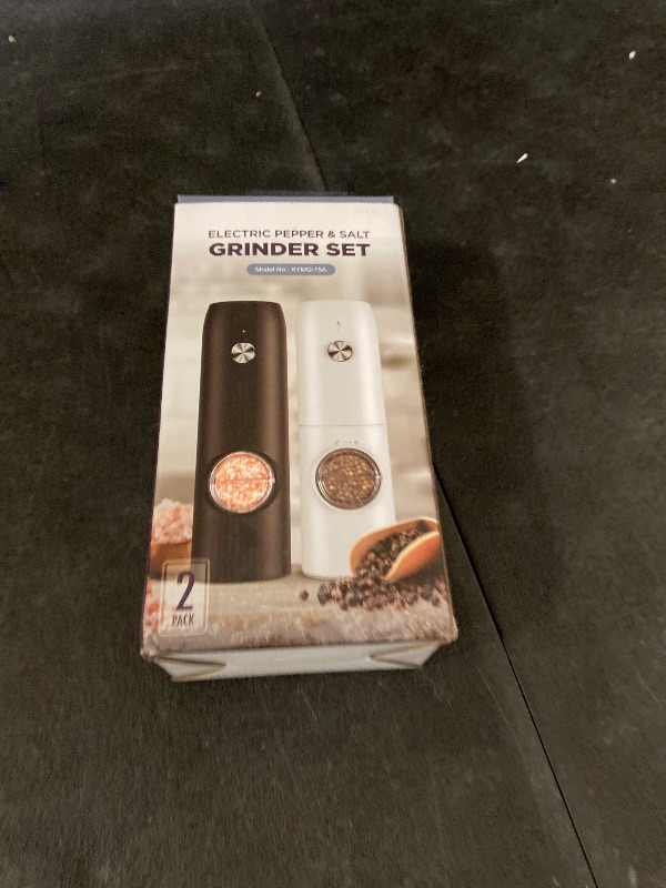 Photo 1 of Electric Salt and Pepper Grinder Set-Rechargeable Automatic Pepper Mill Grinder with LED House Warming Gifts New Home, USB Adjustable Coarseness shakers, One-Hand Operation for Kitchen Appliances