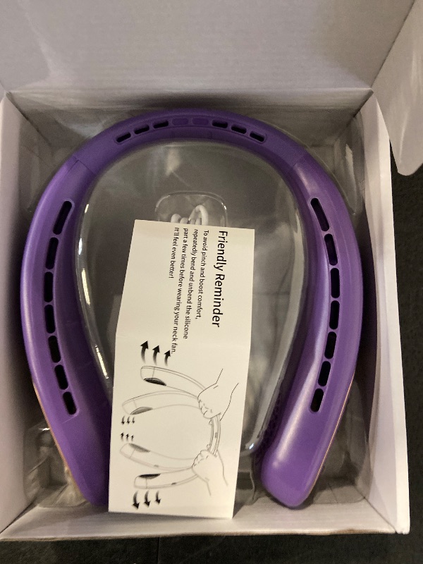 Photo 1 of Portable Neck Fan - Hands Free Personal Fan, Rechargeable Bladeless Fan with 5000mAh-Battery, Digital Display, 4 Speeds, Birthday Gifts for Men, Women, Mom, and Dad - Purple