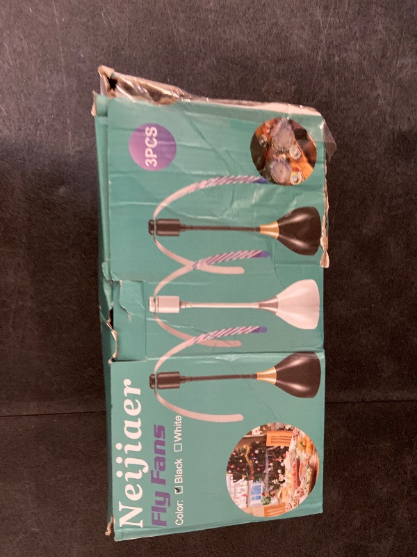 Photo 1 of 4Pack Food Fan for Table, AA Battery Powered, Portable Fan with Flexible Gooseneck and Soft Blades, Soundless Table Fan for BBQ, Picnic, Party, Patio (Non-rechargeable,Black)