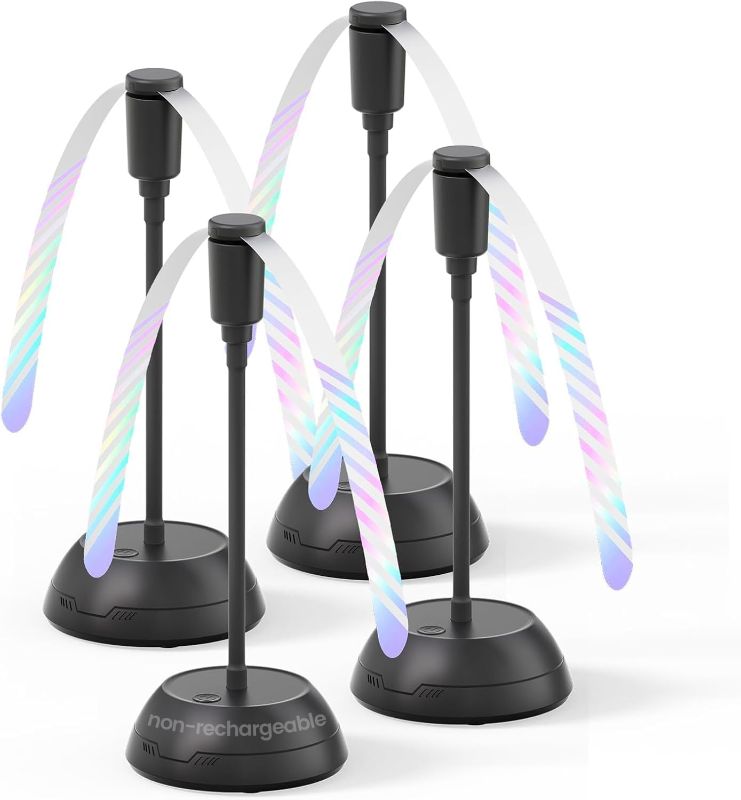 Photo 1 of 4Pack Food Fan for Table, AA Battery Powered, Portable Fan with Flexible Gooseneck and Soft Blades, Soundless Table Fan for BBQ, Picnic, Party, Patio (Non-rechargeable,Black)