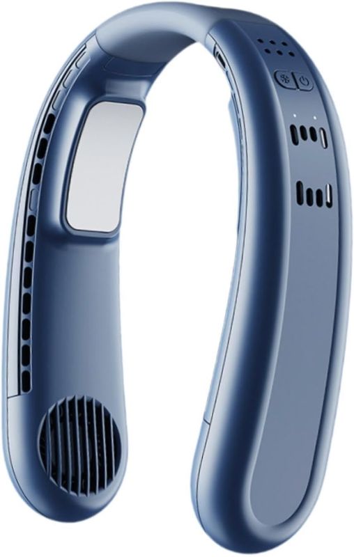 Photo 1 of Hanging Fan, Portable Hanging Neck Cooling Fan, 4000-5500 RPM, Wearable Personal Fan for Outdoor Sports, Blue(Blue 2pcs Cooling)