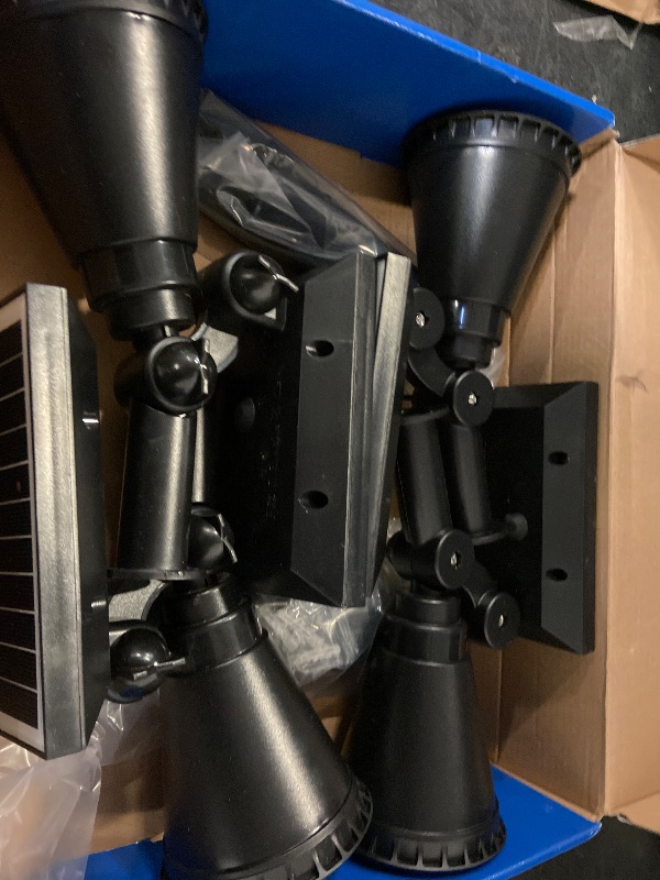 Photo 1 of KEV 800 Lumens Solar Spot Lights Outdoor,18 LEDs Solar Flood Lights with 2 Modes &Adjustable &IPX65 Waterproof,Solar Spotlight for Driveway/Backyard/Patio Landscape/Tree/Garage(Cool White, 4 Pack)