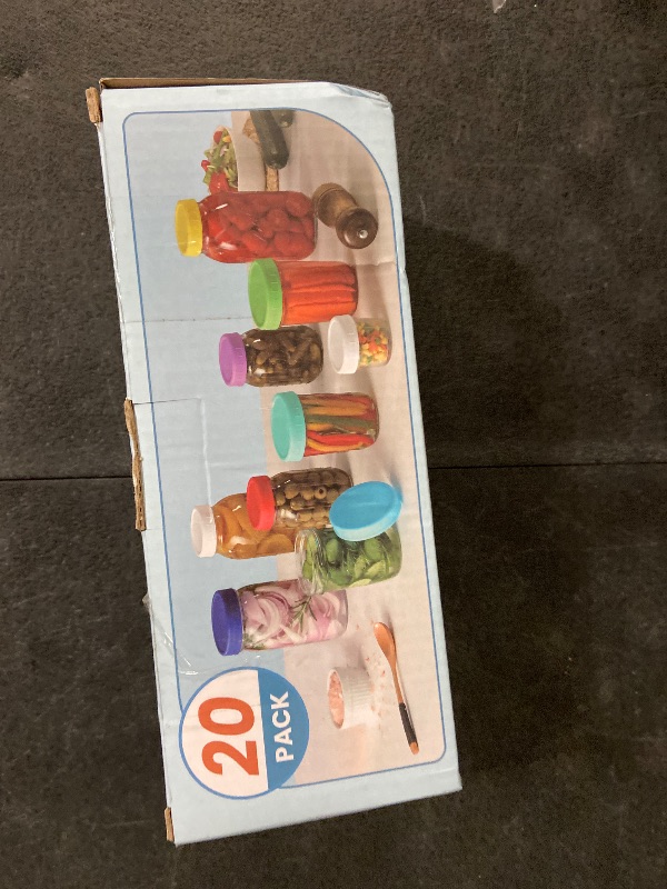 Photo 1 of 18 Pack 9 Wide Mouth & 9 Regular Mouth Mason Jar Lids with Silicone Rings,Thickened Leak-proof Lids Fit Ball,Kerr and More, 18 Color Plastic Lids, 86mm &70mm Plastic Mason Jar Lids