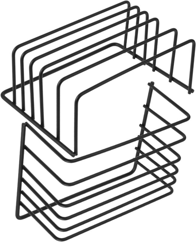 Photo 1 of Ciieeo 2pcs Metal Kitchen Storage Organizer Rack for Lids Plates and Cutting Boards Easy No-tool Assembly for Cabinet and Countertop Use