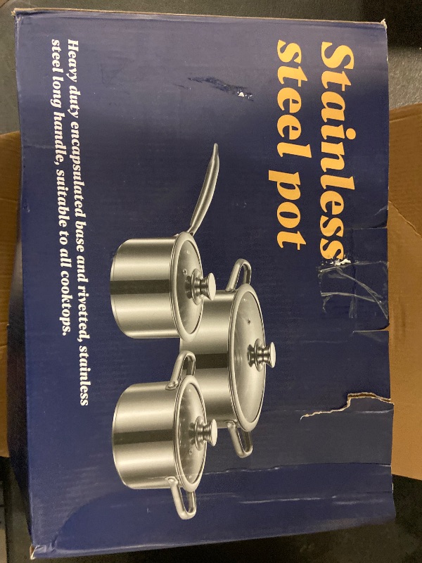 Photo 1 of Aufranc Stainless Steel pots and pans set, 6 Piece Nonstick Kitchen Induction Cookware Set,Works with Induction/Electric and Gas Cooktops, Nonstick, Dishwasher