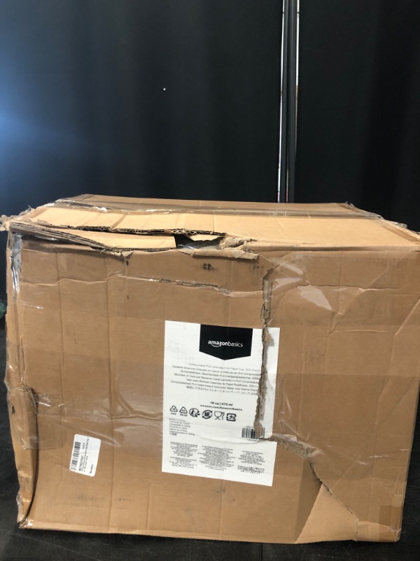 Photo 1 of Amazon Basics Compostable Coffee Cups, 16 Ounces, Paper, 500 Count (Pack of 1), White