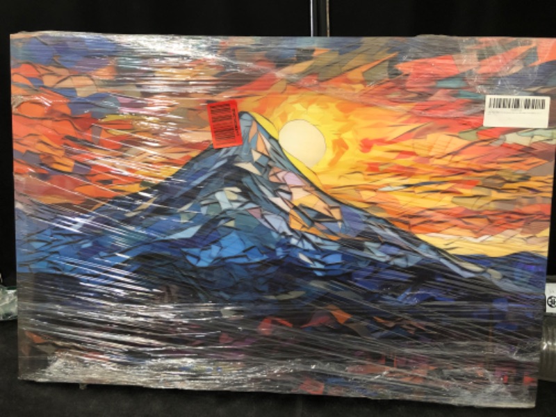 Photo 1 of Canvas Art Decor: Majestic Mountain Sunset, a Masterpiece of Nature's Splendor Art Decoration, Office Arts Design. Size:: 91x61 cm (36x24 inch)