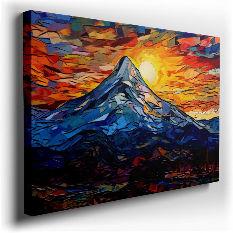 Photo 1 of Canvas Art Decor: Majestic Mountain Sunset, a Masterpiece of Nature's Splendor Art Decoration, Office Arts Design. Size:: 91x61 cm (36x24 inch)