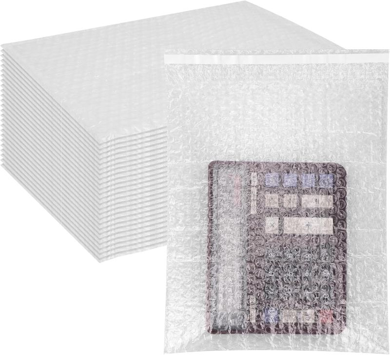 Photo 1 of 25Pack Big Bubble Out Bags 10 x 12 inch Self Sealing Bubble Pouch Bags, Double Walled Bubble Cushioning Bags, Clear Protective Wrap Cushioning Pouches for Shipping, Packing, Moving