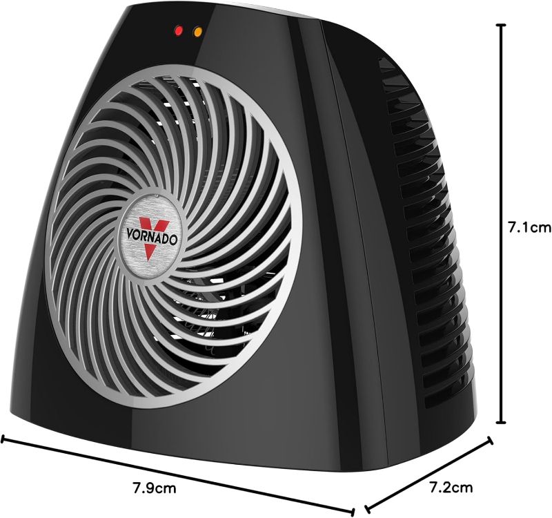 Photo 1 of [ 2 ] Vornado VH202 Personal Space Heater, Advanced Safety Features, 2 Heat Settings, Direct Heating, Fan Only Setting, Cool-Touch Exterior, Signature Vortex Heat Circulation, Gentle Heating, Black