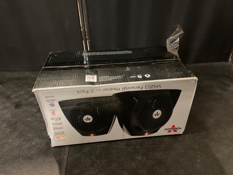 Photo 1 of [ 2 ] Vornado VH202 Personal Space Heater, Advanced Safety Features, 2 Heat Settings, Direct Heating, Fan Only Setting, Cool-Touch Exterior, Signature Vortex Heat Circulation, Gentle Heating, Black