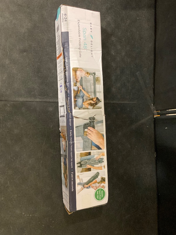 Photo 1 of Baby Delight Go with Me Portable Mesh Baby Gate | Span 30-48" Expandable Folding Gate | Pressure Mounted | Charcoal Tweed