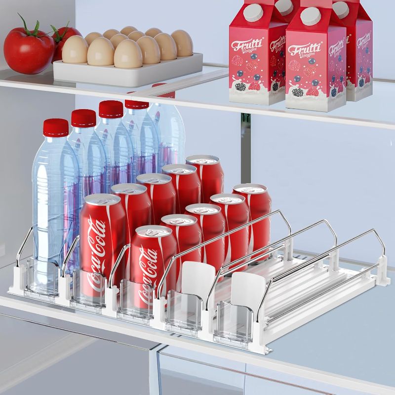 Photo 1 of Drink Organizer for Fridge,Self Pushing Fridge Drink Organizer,Automatic Drink Dispenser for Fridge-Holds up to 25 Cans
