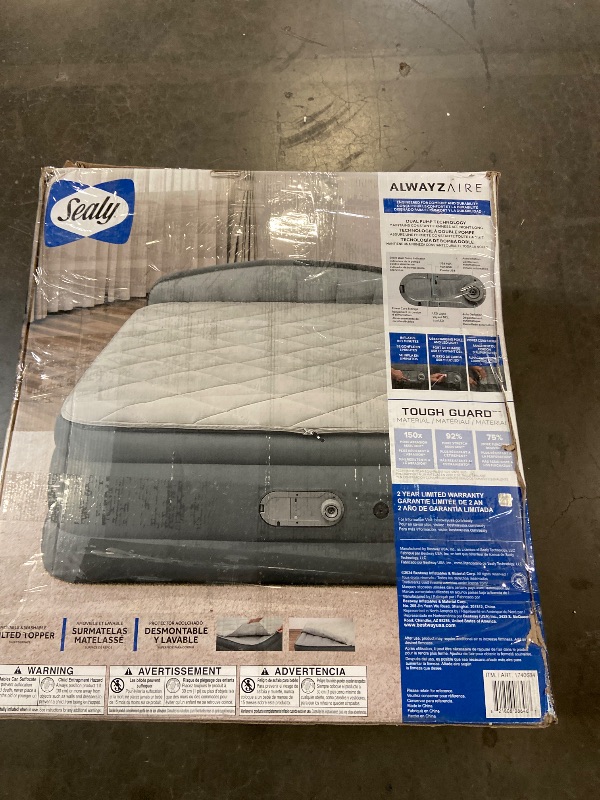 Photo 1 of (Q) Sealy: AlwayzAire Tough Guard 18" Airbed - Queen - Built-in Dual Pump, Inflatable Matress, Wave Beam Construction, Antimicrobial Treatment, USB Charge