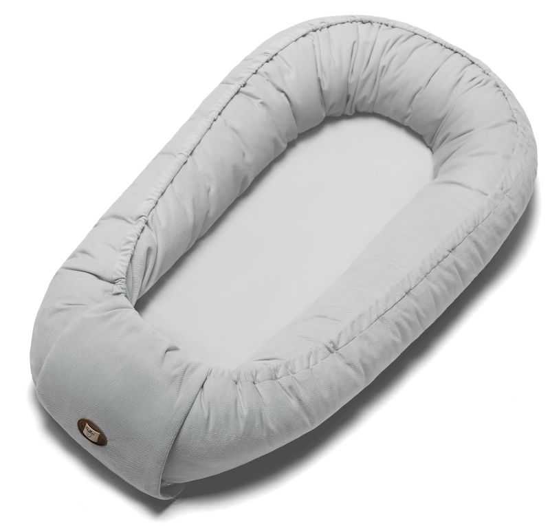 Photo 1 of Baby Lounger Pillow, Baby Lounger for Newborn 0-24 Months, Breathable & Soft Infant Lounger, Adjustable Tummy Time Baby Lounger for Home and Travel, Baby Girls & Boys Babies Stuff, Grey