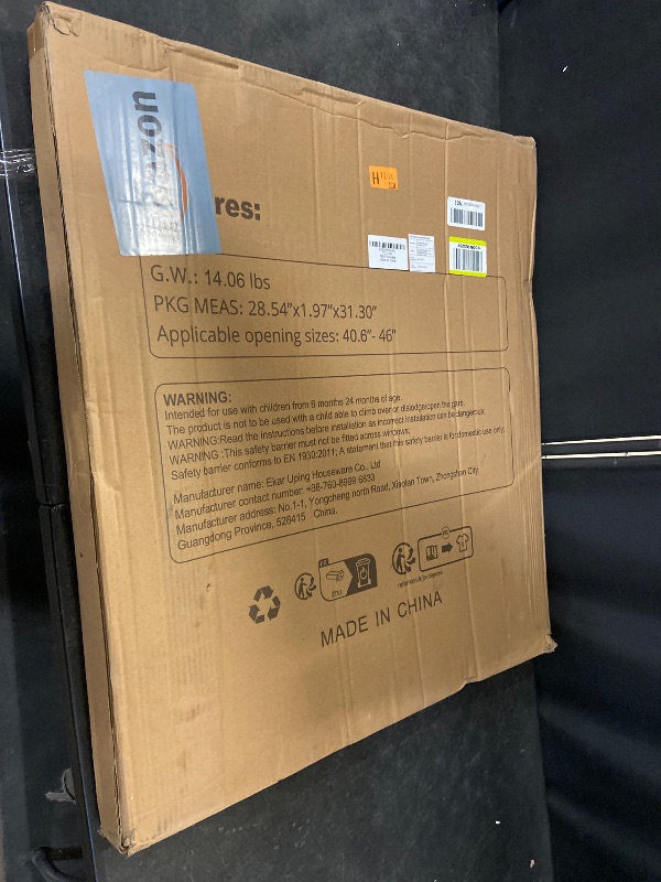 Photo 1 of 29.5"-40.5" Wide Baby Gate with Adjustable Cat Door for Stairs & Doorways - No Drilling, Easy Install 30.5" Tall, Auto-Close Metal Gate, Pressure Mounted - Indoor Safety Gate for Kids and Pets, Black