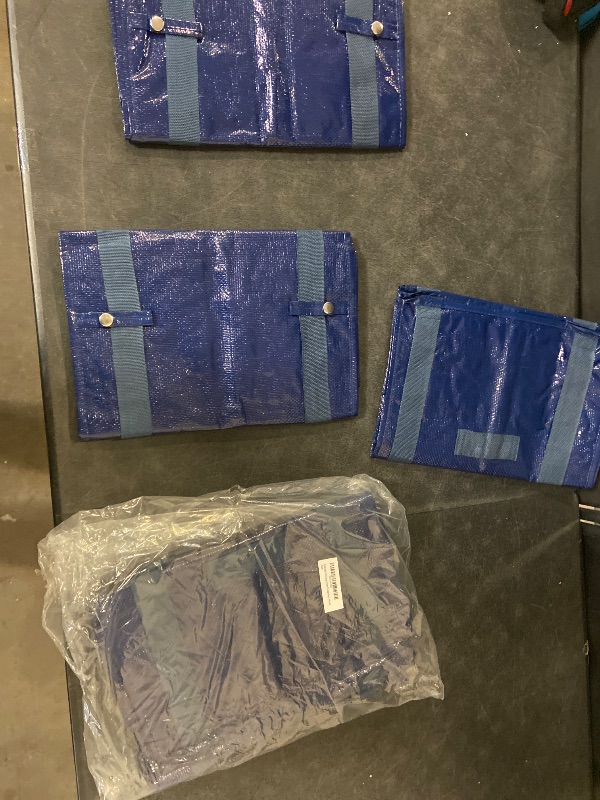 Photo 1 of Earthwise Heavy Duty X-Large Moving Bags W/Backpack Straps Strong Handles & Zippers, Storage Totes For Space Saving, Fold Flat, Alternative to Moving Box (Blue - Set of 4)