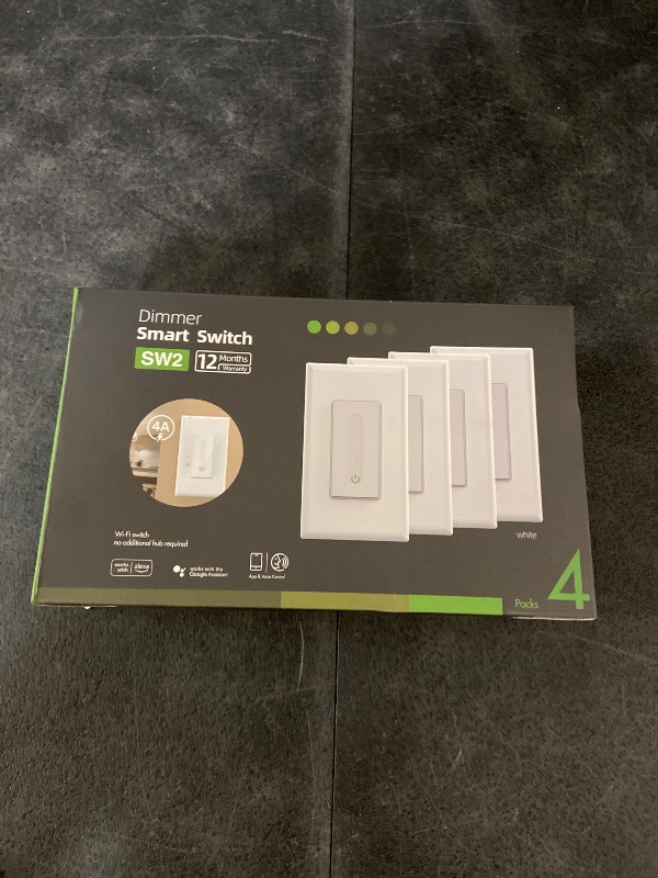 Photo 1 of GHome Smart Dimmer Switch Works with Alexa Google Home, Single Pole 2.4GHz Wi-Fi Switch for Dimmable LED CFL INC Light Bulbs, Neutral Wire Required, Not 3 Way, No Hub Required, 4Pack