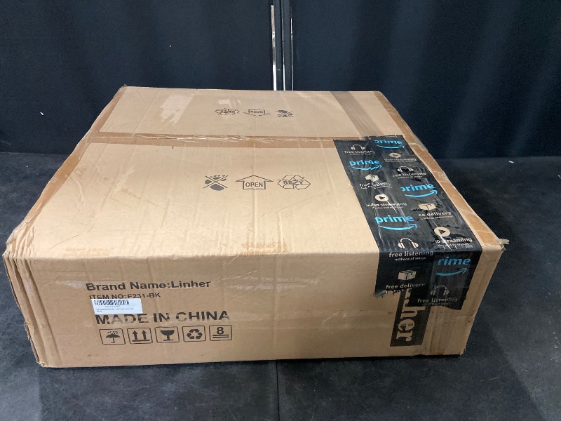 Photo 1 of 20'' Flush-Mount Ceiling Fan with Dimmable-Light and Memory Remote Control, Reversible-Motor, Perfect for Bedroom, Kitchen, Outdoor Gazebo, Patio, Low-Profile Black Walnut Design Cage