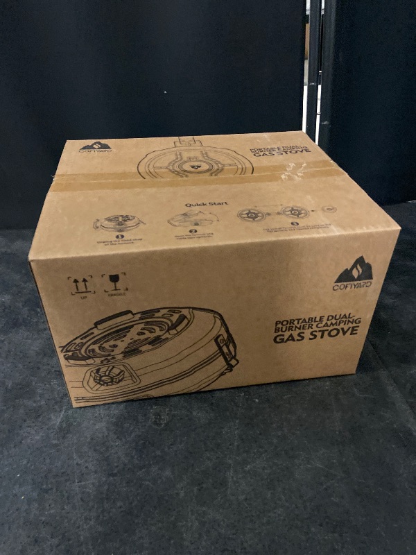 Photo 1 of 20,000 BTUs 2 Burner Propane Camping Stove, Portable Folding Camp Stove with Adjustable Burners, Regulator and Carrying Bag, Dual Gas Stoves Easy Carrying Handle for Tailgating, Camping, BBQ