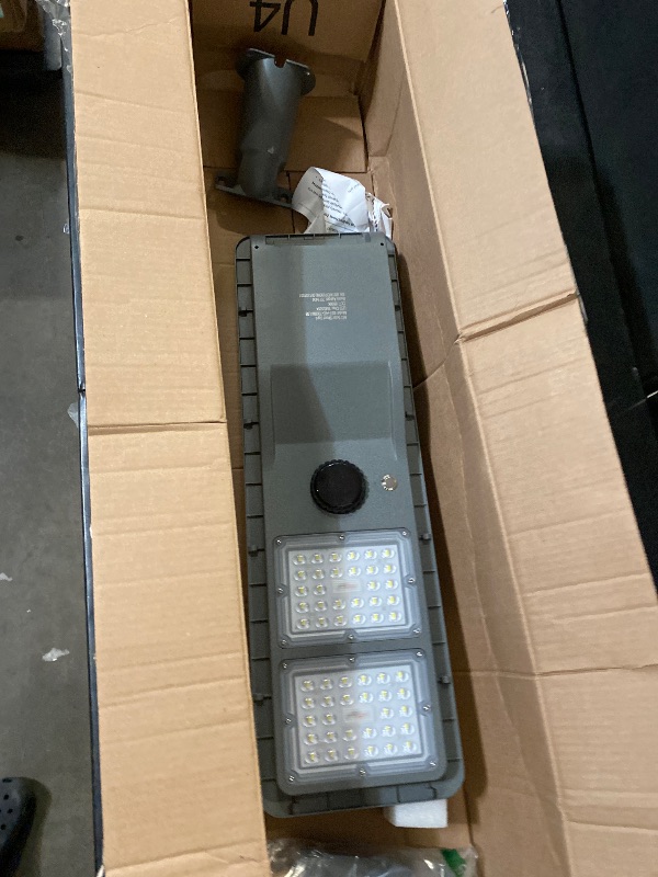 Photo 1 of 10000W Solar Street Lights Outdoor Waterproof - Super Bright Motion Sensor Flood Light Dusk to Dawn & 40,000mAh LiFePO4 Battery, LED Security Lights for Parking Lot/Yard/Garage (8+ Years Lifespan)