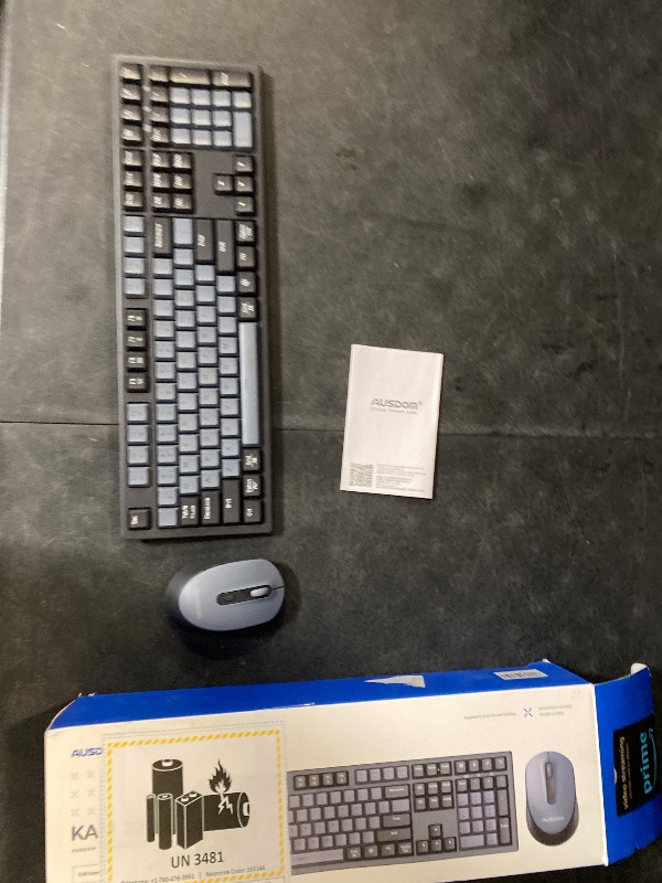 Photo 1 of AUSDOM Mechanical Feel Keyboard and Mouse Combo, Wireless 2.4G Ergonomic Silent Keyboard with Number Pad and 3 DPI Adjustable Mouse, Rechargeable for Windows Mac PC Home Office, 108 Keys