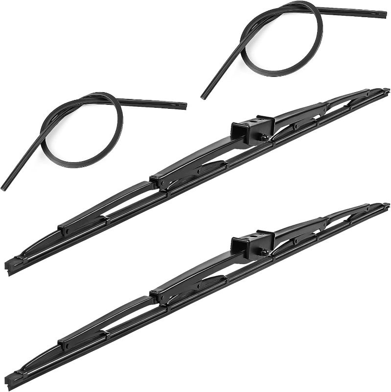 Photo 1 of 32" Heavy Duty Windshield Wiper Blade Pair with Wide Saddle Mount for Motorhome Recreational Vehicle RV and bus with 2 Rubber Refills (Set of 2 Wipers and 2 Rubber Refills)