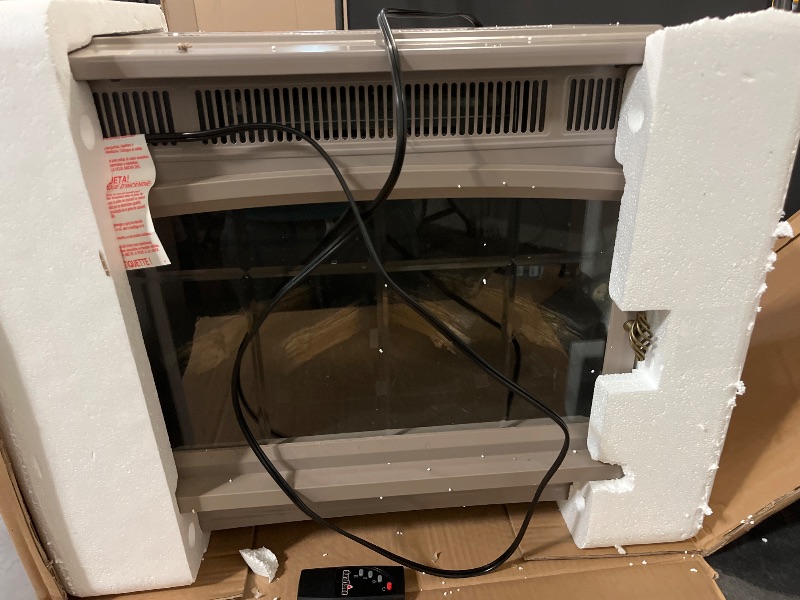 Photo 1 of duraflame Freestanding Electric Fireplace Stove Heater with 3D Flame Effect for 1,000 Sq. Ft. Room, French Gray