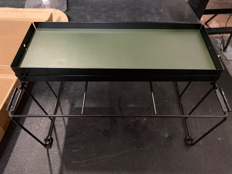 Photo 1 of Desk Storage Metal Frame, Faux Green Leather  Inserts