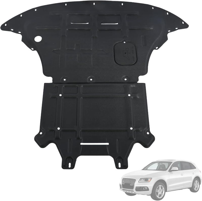 Photo 1 of Engine Splash Shield with Transmission Guard for Audi Q5 2009-2017 / SQ5 2014-2017-Heavy-Duty PVC Skid Plate for Radiator Engine & Transmission - w/Extended Cover, Service Holes & Vent Design