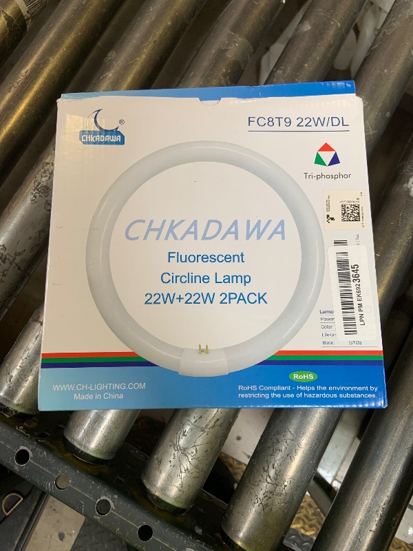 Photo 1 of CHKADAWA Circular Bulb FC8T9/DL, 8 Inch T9 22W Circline Fluorescent Light Bulbs, Replacement Round Fluorescent Lamp Tube, Bright Daylight 6400K 1250 Lumens, G10q 4 Pin Base, 2 Pack