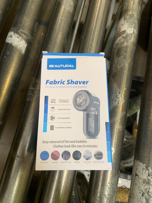 Photo 1 of BEAUTURAL Fabric Shaver and Lint Remover, Sweater Defuzzer with 2-Speeds, 2 Replaceable Stainless Steel Blades, Battery Operated, Remove Clothes Fuzz, Lint Balls, Pills, Bobbles Gray