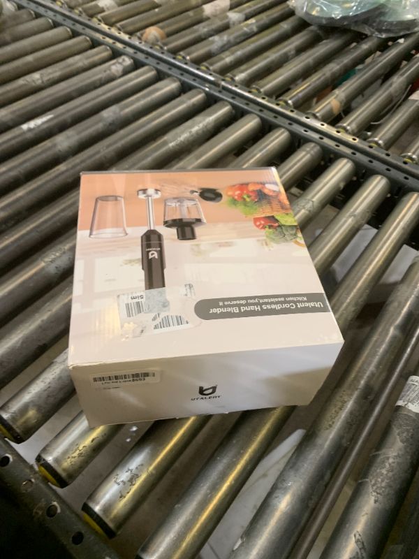 Photo 1 of Cordless Hand Blender, UTALENT Variable Speed Immersion Blender Rechargeable, with 500ml Chopper, 600ml container, Egg Whisk, for Smoothies, Baby Food and Soups – Black