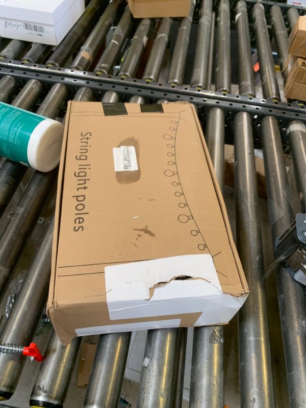 Photo 1 of 10Ft String Light Poles 4 Pack,Light Poles for Outside Lights,Outdoor with Fence Brackets Hanging Lights,Metal Stand Deck Patio Backyard