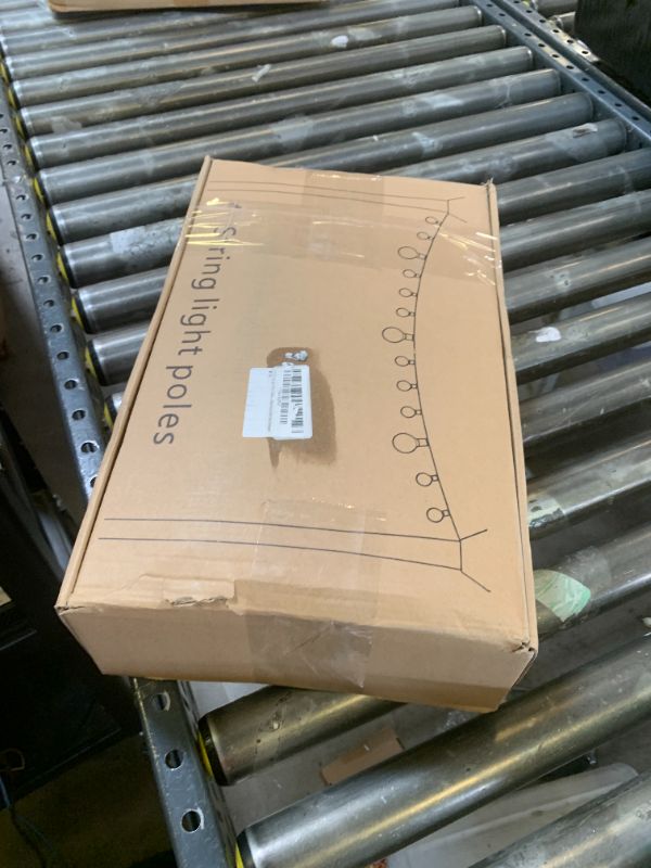 Photo 1 of 10Ft String Light Poles 4 Pack,Light Poles for Outside Lights,Outdoor with Fence Brackets Hanging Lights,Metal Stand Deck Patio Backyard