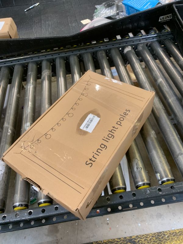 Photo 1 of 10Ft String Light Poles 4 Pack,Light Poles for Outside Lights,Outdoor with Fence Brackets Hanging Lights,Metal Stand Deck Patio Backyard