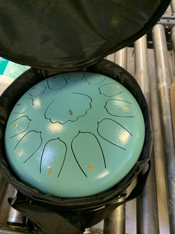 Photo 1 of Steel Tongue Drum, Handpan Tank Drum 11 Notes 10 inch Meditation Percussion Instrument with Mallets, Finger Picks, Bag, Music Book for Musical Education Entertainment Concert Yoga Gift (Green 10 inch)